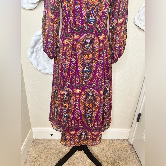 Jessica Simpson Brown & Purple Floral Size 6 High Low Dress - Picture 13 of 13